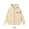 Cream Zipper Hoodie