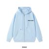 L Blue Zipper Hoodie
